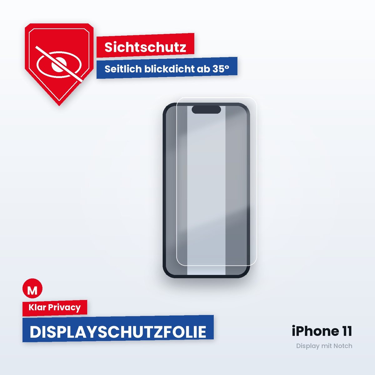 Displayschutzfolie iPhone 11 – Klar Privacy