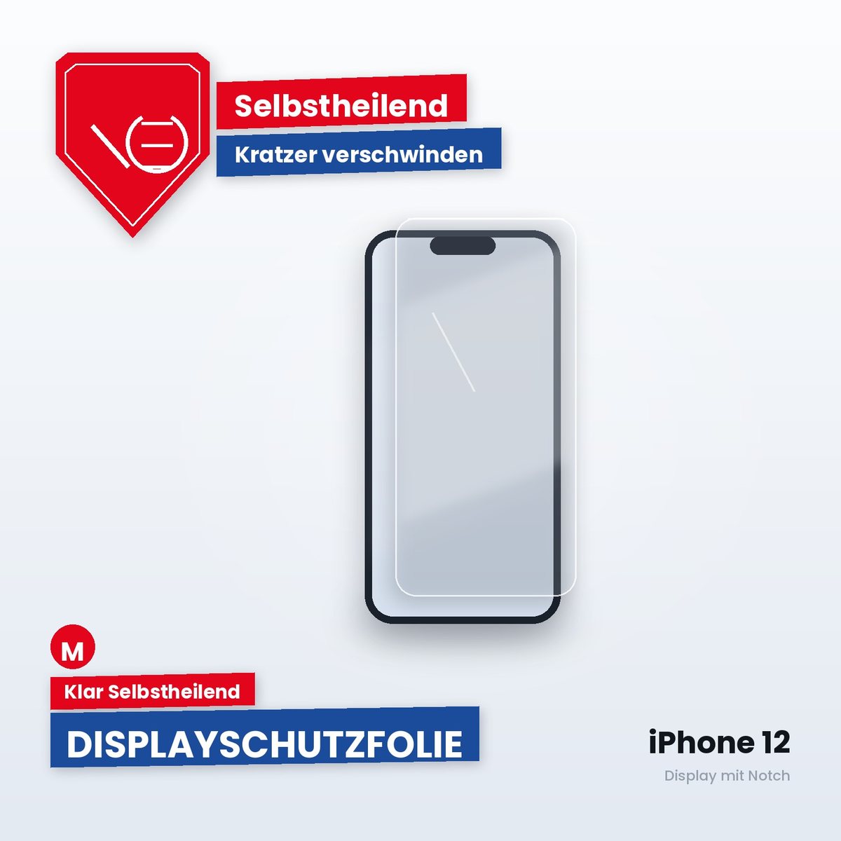 Displayschutzfolie iPhone 12 – Klar Selbstheilend