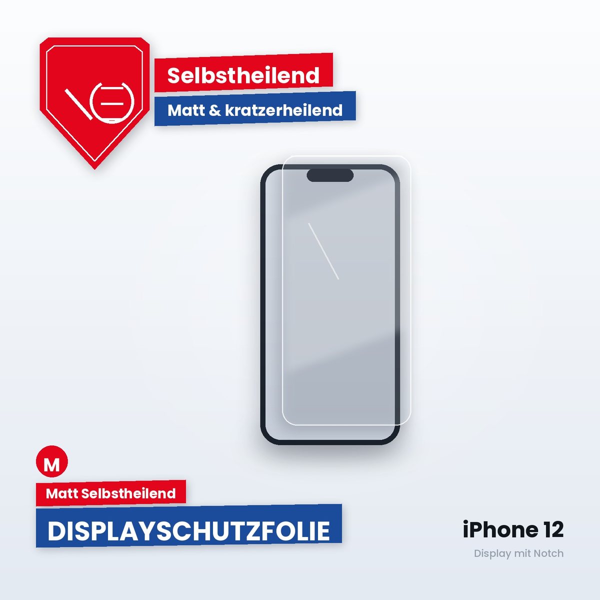Displayschutzfolie iPhone 12 – Matt Selbstheilend