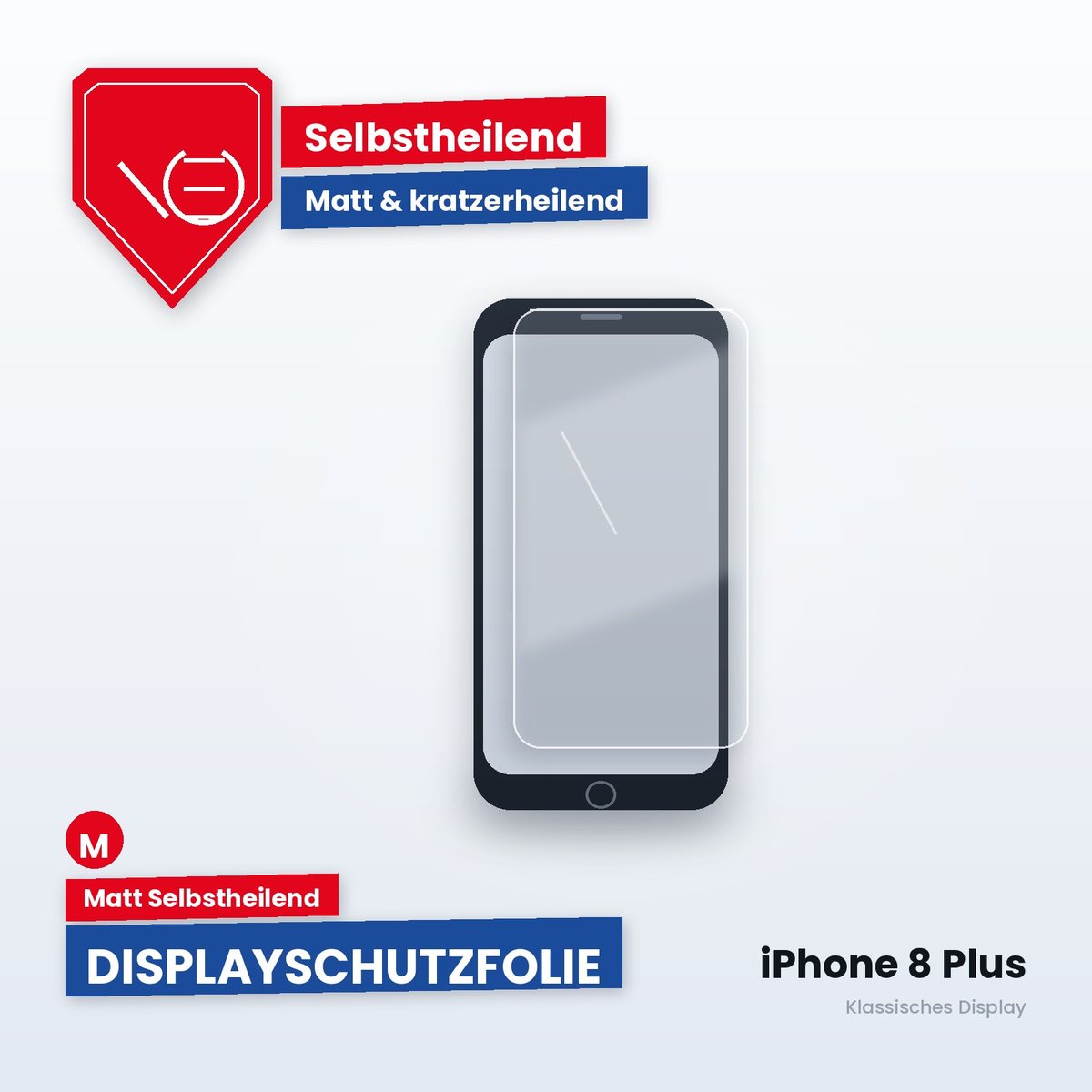 Displayschutzfolie iPhone 8 Plus – Matt Selbstheilend