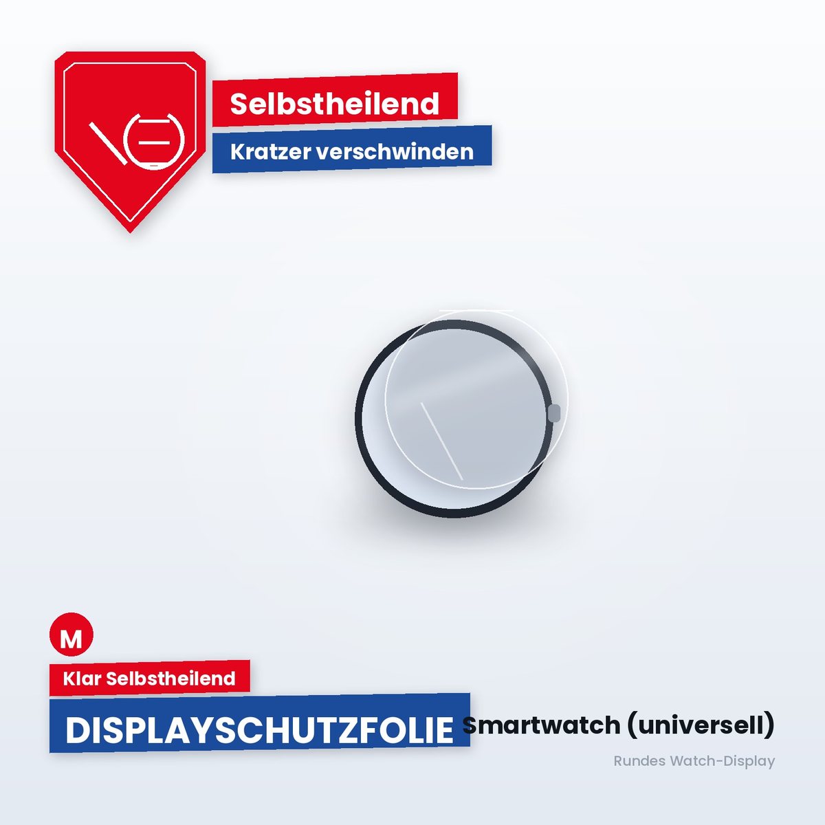 Displayschutzfolie Smartwatch (universell) – Klar Selbstheilend