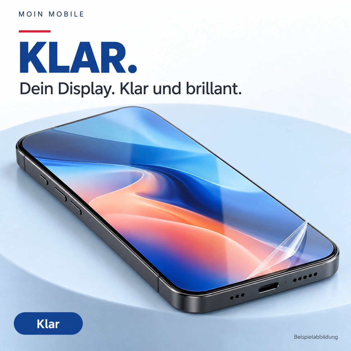 Moin Mobile – Klar – Bild 1: Oberfläche und Optik der Displayschutzfolie