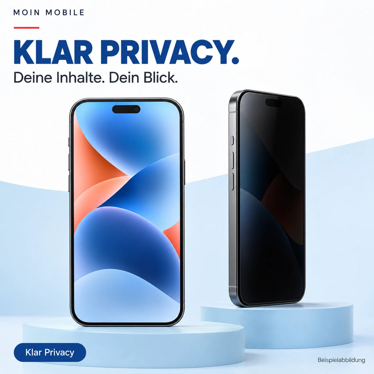 Moin Mobile – Klar Privacy – Bild 1: Oberfläche und Optik der Displayschutzfolie