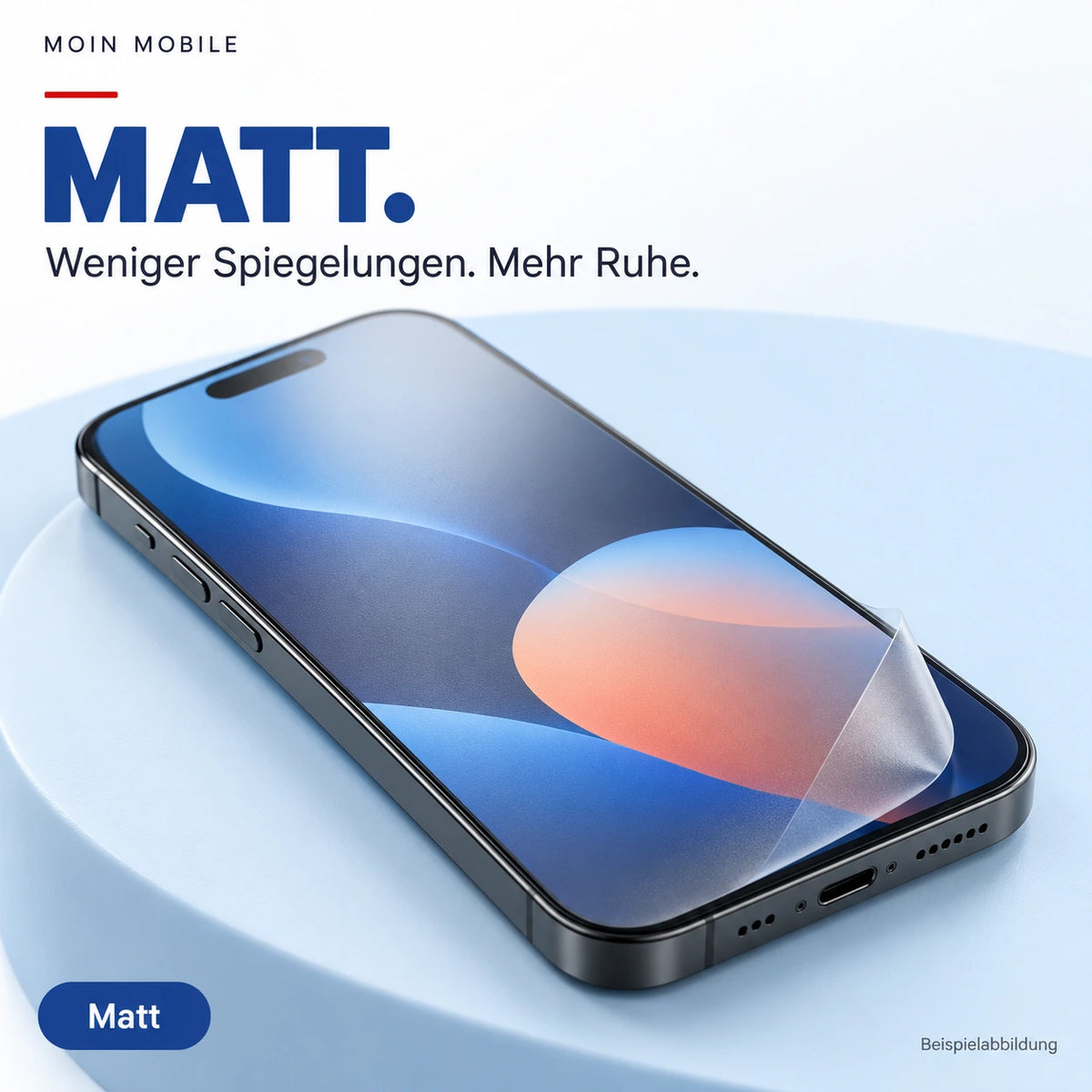 Moin Mobile – Matt – Bild 1: Oberfläche und Optik der Displayschutzfolie