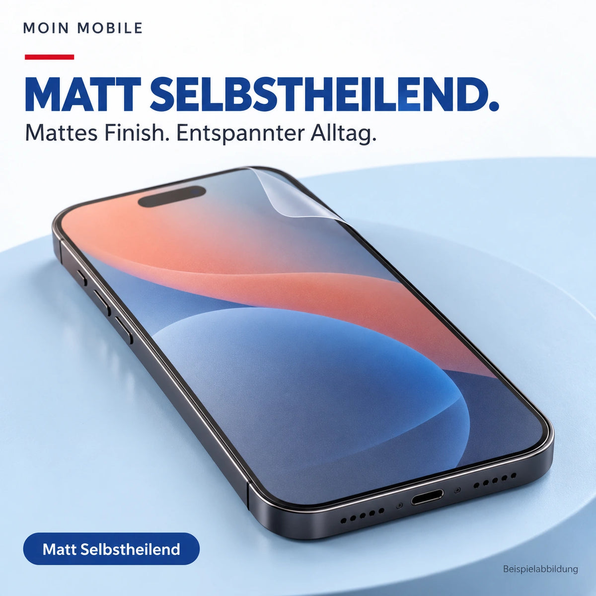 Moin Mobile – Matt Selbstheilend – Bild 1: Oberfläche und Optik der Displayschutzfolie